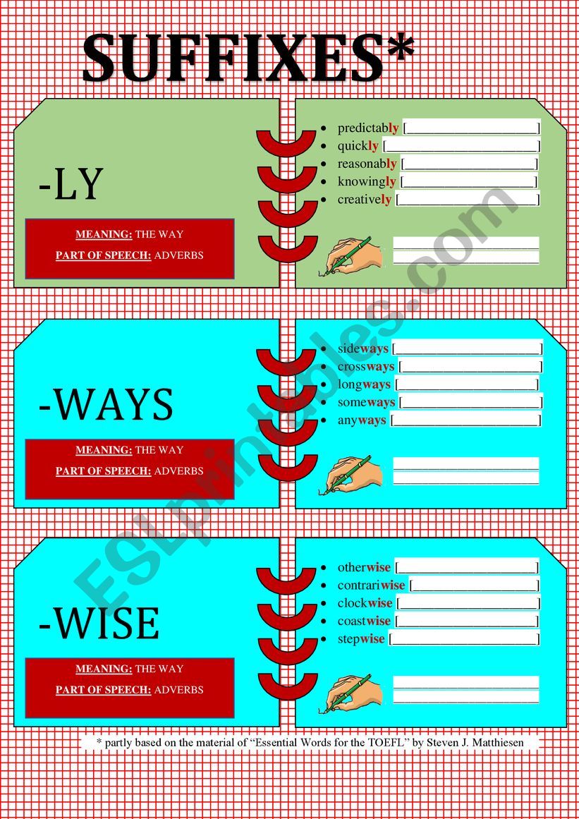 WORD FORMATION FLASHCARDS [verb and adverb suffixes]